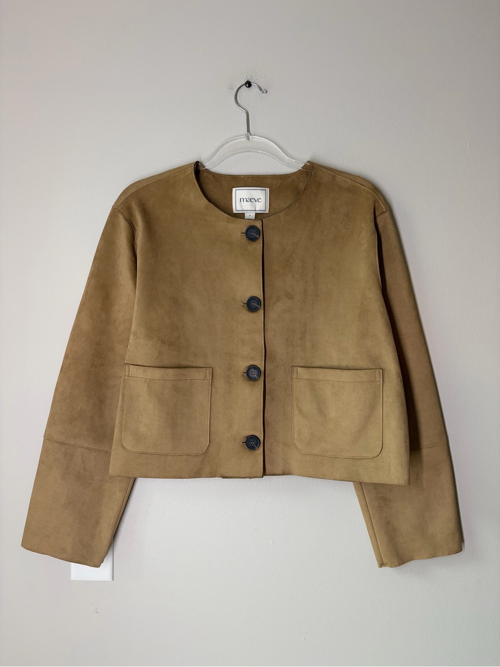 Maeve Faux Suede Cropped Jacket - Picture 2 of 11